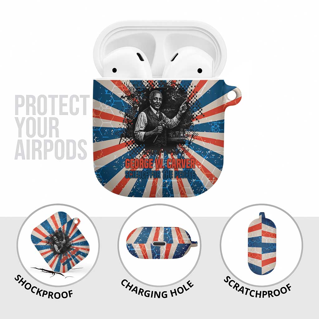 George Washington Carver AirPods Case with Science Teaching Scene, Education Is the Key Quote - Wonder Print Shop
