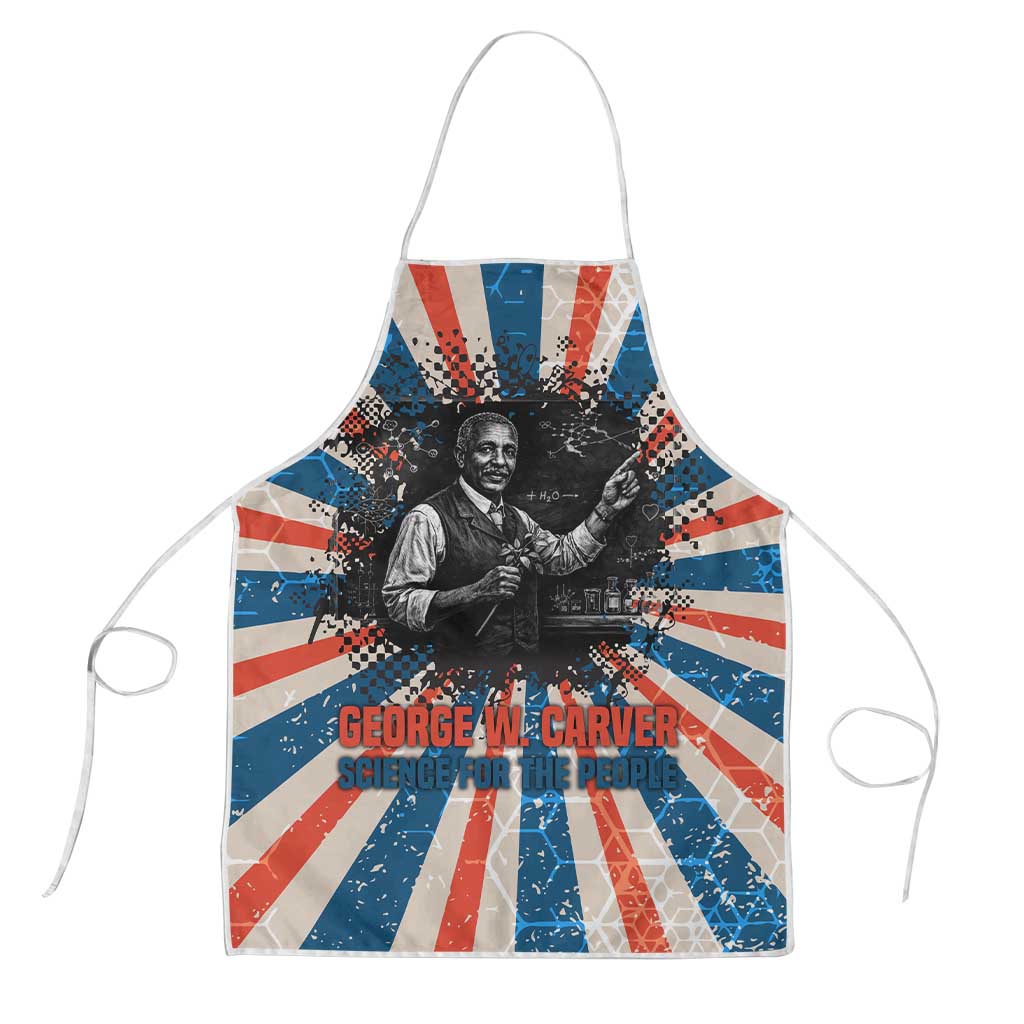 George Washington Carver Apron with Science Teaching Scene, Education Is the Key Quote - Wonder Print Shop
