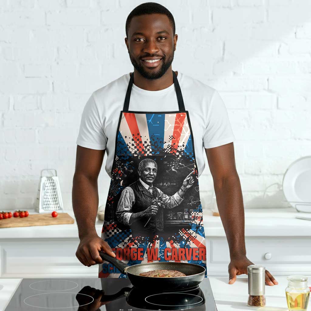 George Washington Carver Apron with Science Teaching Scene, Education Is the Key Quote - Wonder Print Shop