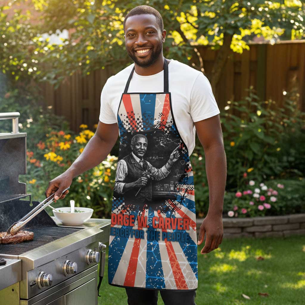 George Washington Carver Apron with Science Teaching Scene, Education Is the Key Quote - Wonder Print Shop