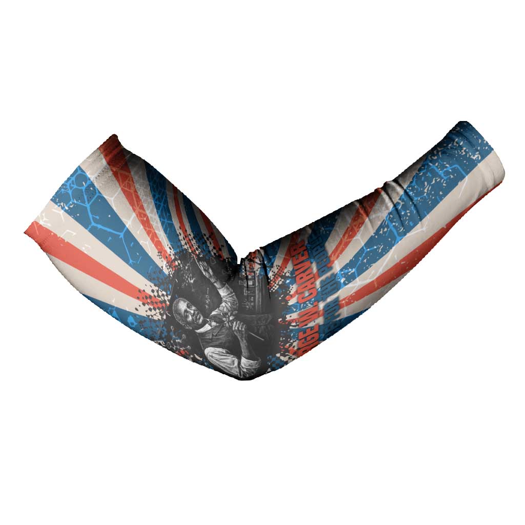 George Washington Carver Arm Sleeves with Science Teaching Scene, Education Is the Key Quote - Wonder Print Shop