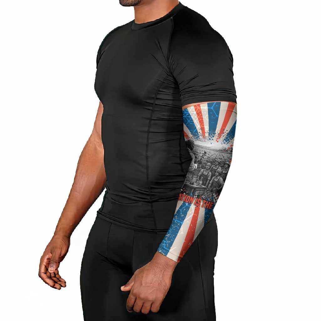 George Washington Carver Arm Sleeves with Science Teaching Scene, Education Is the Key Quote - Wonder Print Shop