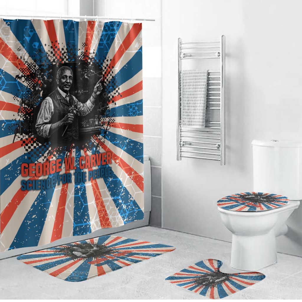 George Washington Carver Bathroom Set with Science Teaching Scene, Education Is the Key Quote - Wonder Print Shop