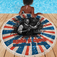 George Washington Carver Beach Blanket with Science Teaching Scene, Education Is the Key Quote - Wonder Print Shop