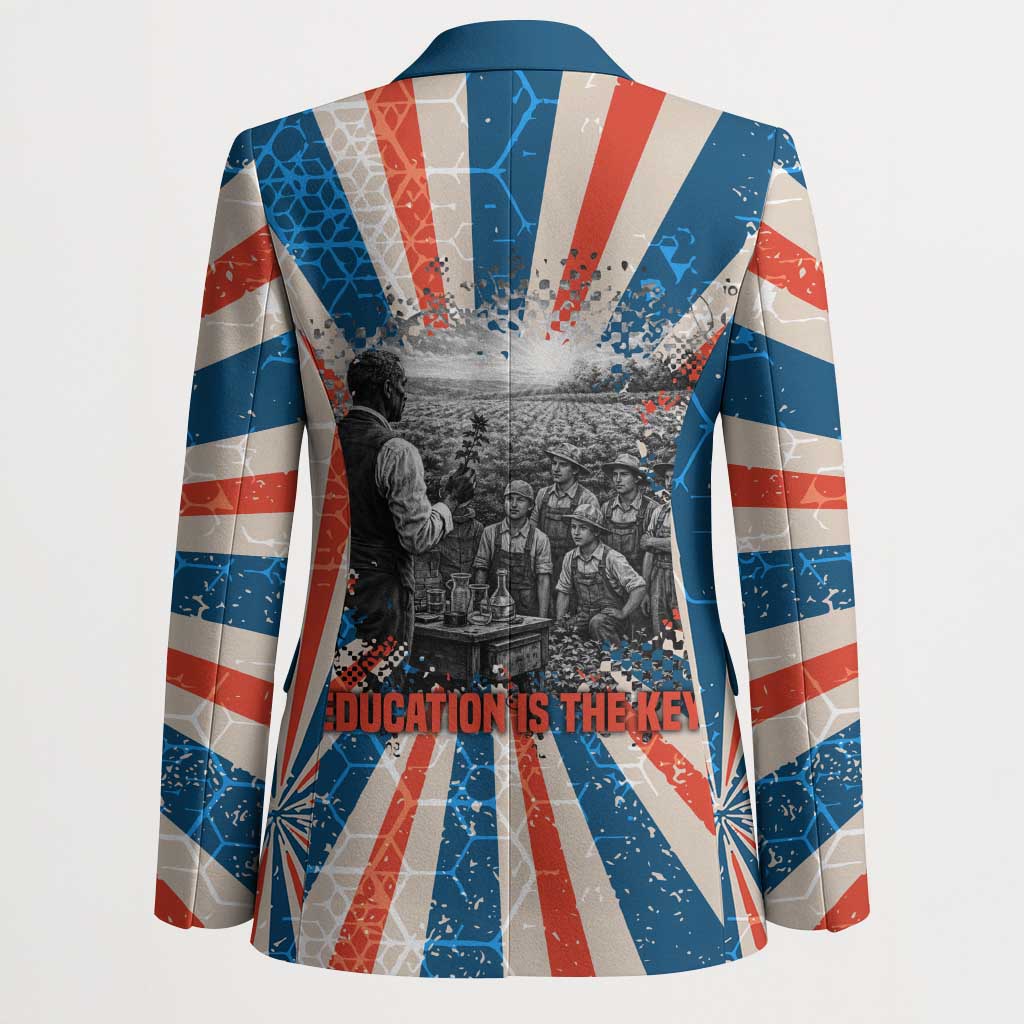 George Washington Carver Blazer with Science Teaching Scene, Education Is the Key Quote - Wonder Print Shop