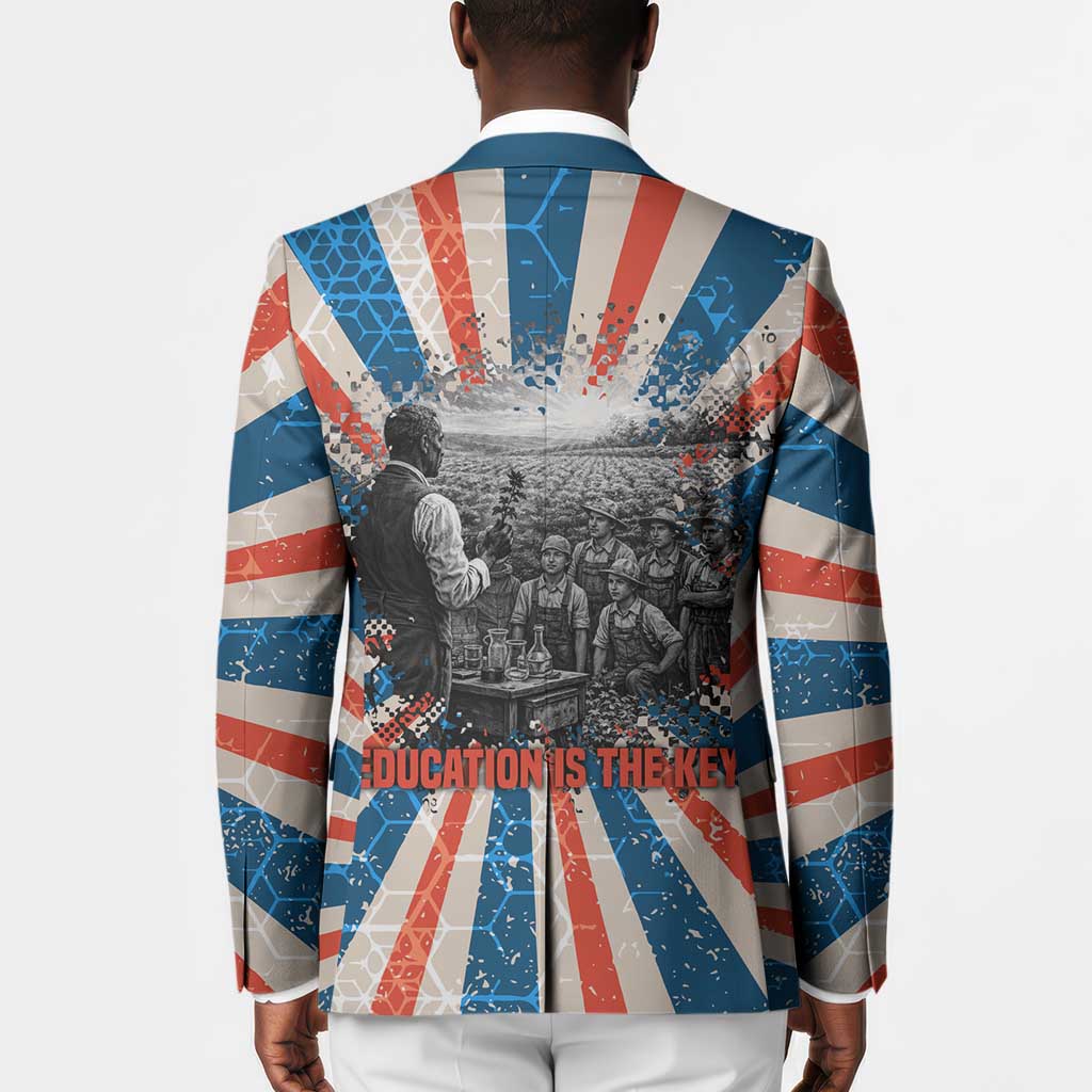 George Washington Carver Blazer with Science Teaching Scene, Education Is the Key Quote - Wonder Print Shop