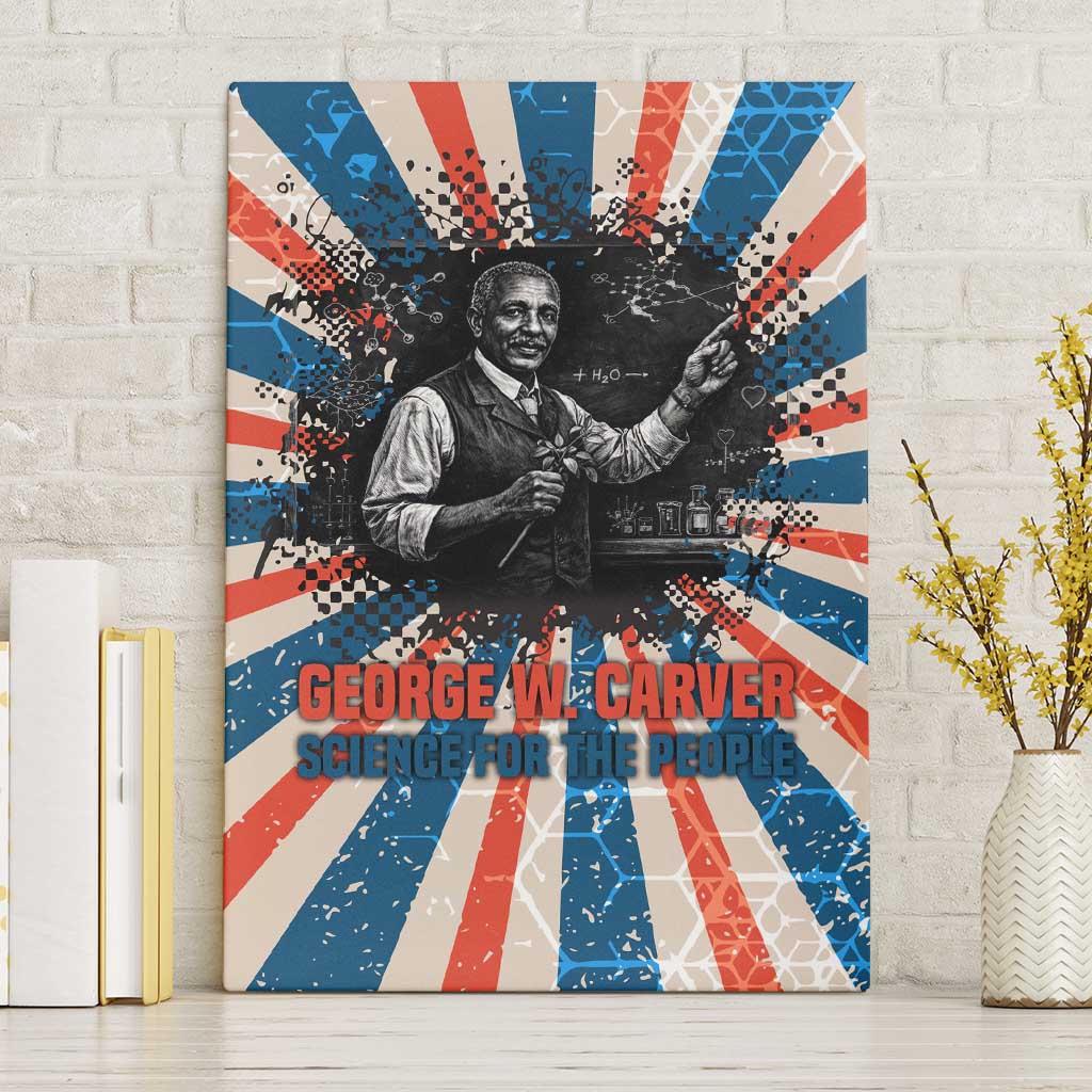 George Washington Carver Canvas Wall Art with Science Teaching Scene, Education Is the Key Quote - Wonder Print Shop