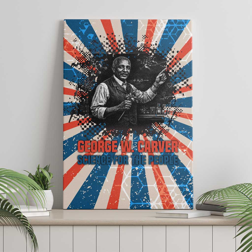 George Washington Carver Canvas Wall Art with Science Teaching Scene, Education Is the Key Quote - Wonder Print Shop