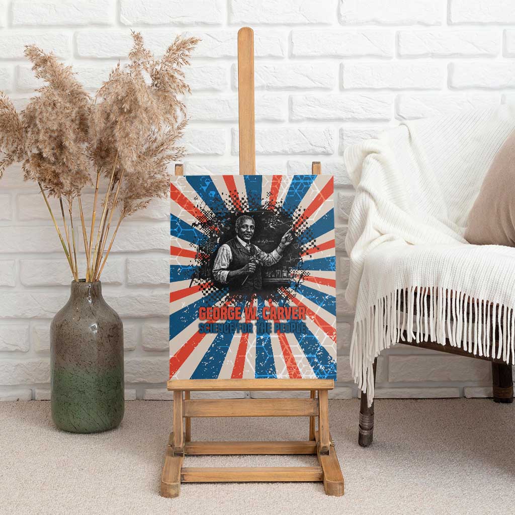 George Washington Carver Canvas Wall Art with Science Teaching Scene, Education Is the Key Quote - Wonder Print Shop