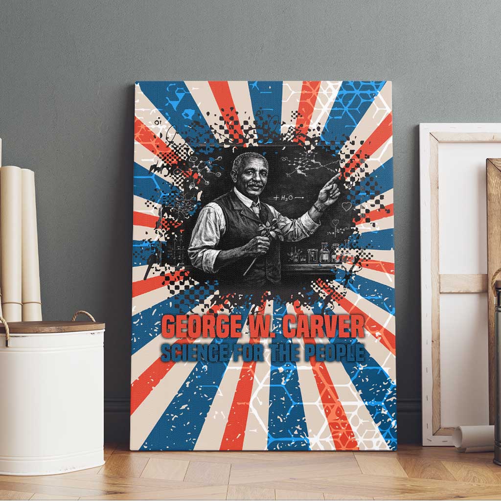 George Washington Carver Canvas Wall Art with Science Teaching Scene, Education Is the Key Quote - Wonder Print Shop