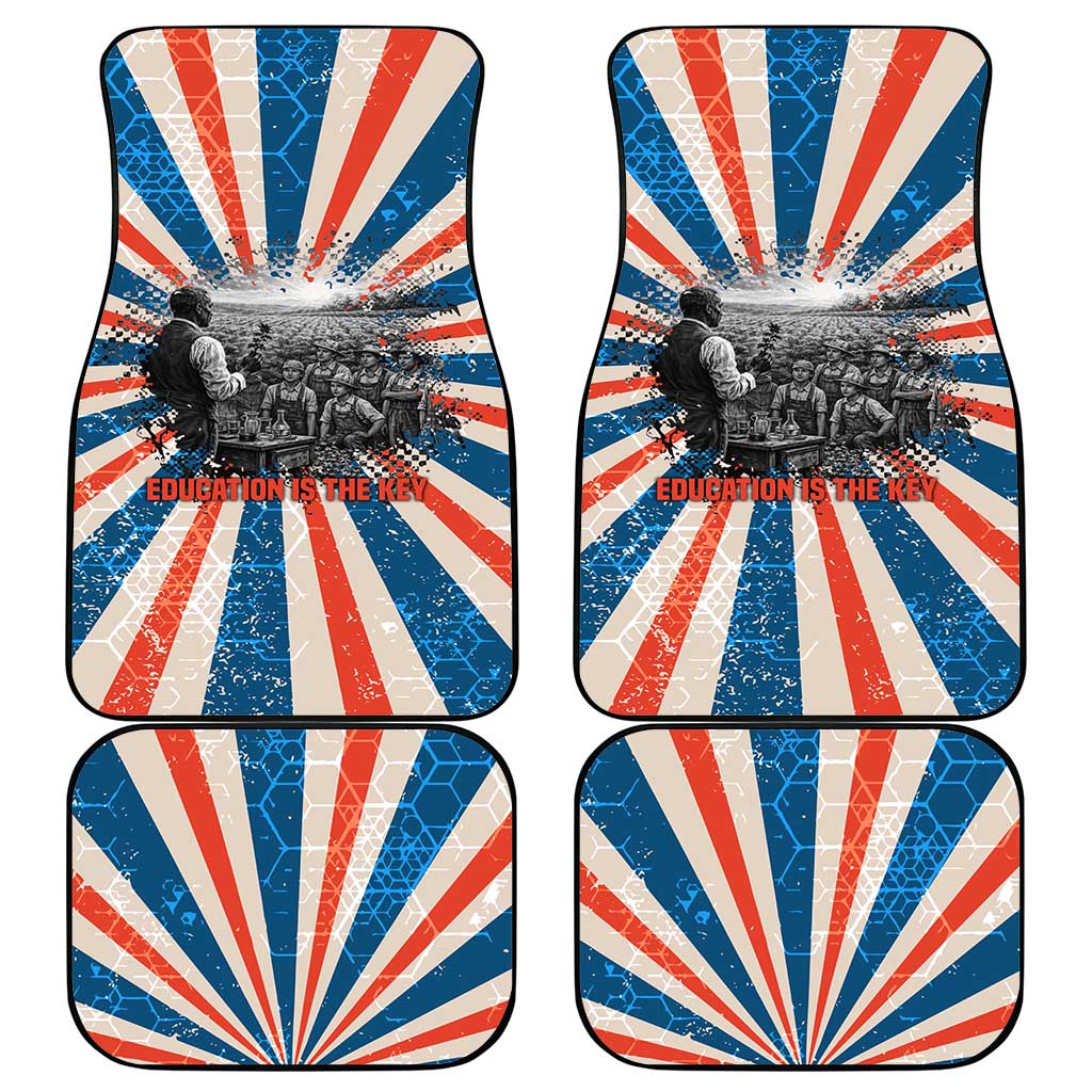 George Washington Carver Car Mats with Science Teaching Scene, Education Is the Key Quote - Wonder Print Shop