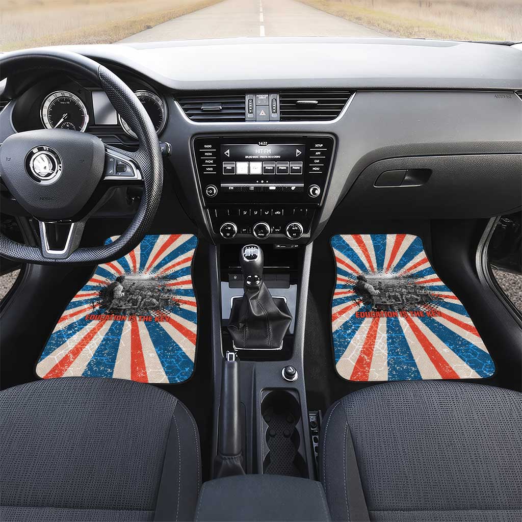 George Washington Carver Car Mats with Science Teaching Scene, Education Is the Key Quote - Wonder Print Shop