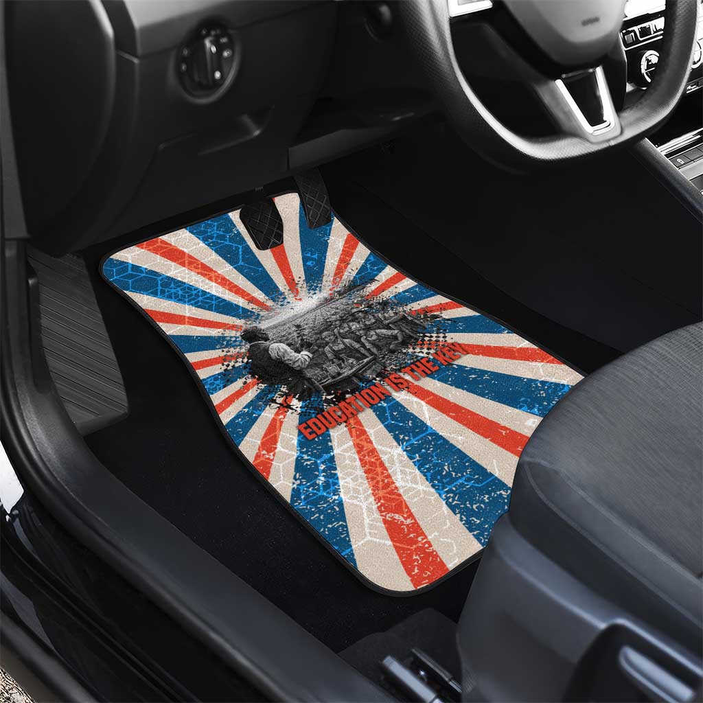 George Washington Carver Car Mats with Science Teaching Scene, Education Is the Key Quote - Wonder Print Shop