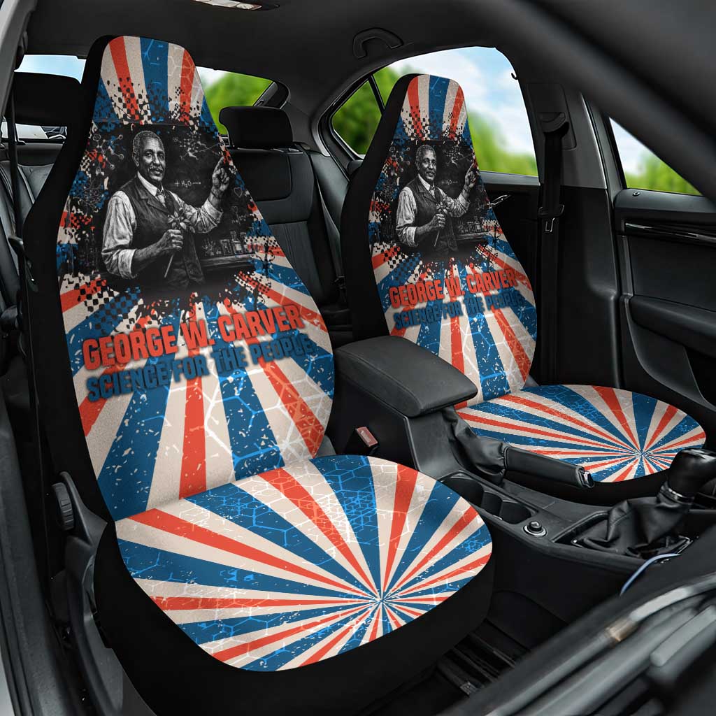 George Washington Carver Car Seat Cover with Science Teaching Scene, Education Is the Key Quote - Wonder Print Shop