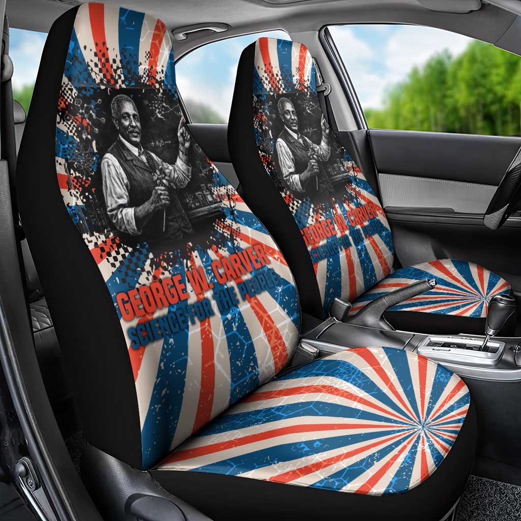 George Washington Carver Car Seat Cover with Science Teaching Scene, Education Is the Key Quote - Wonder Print Shop