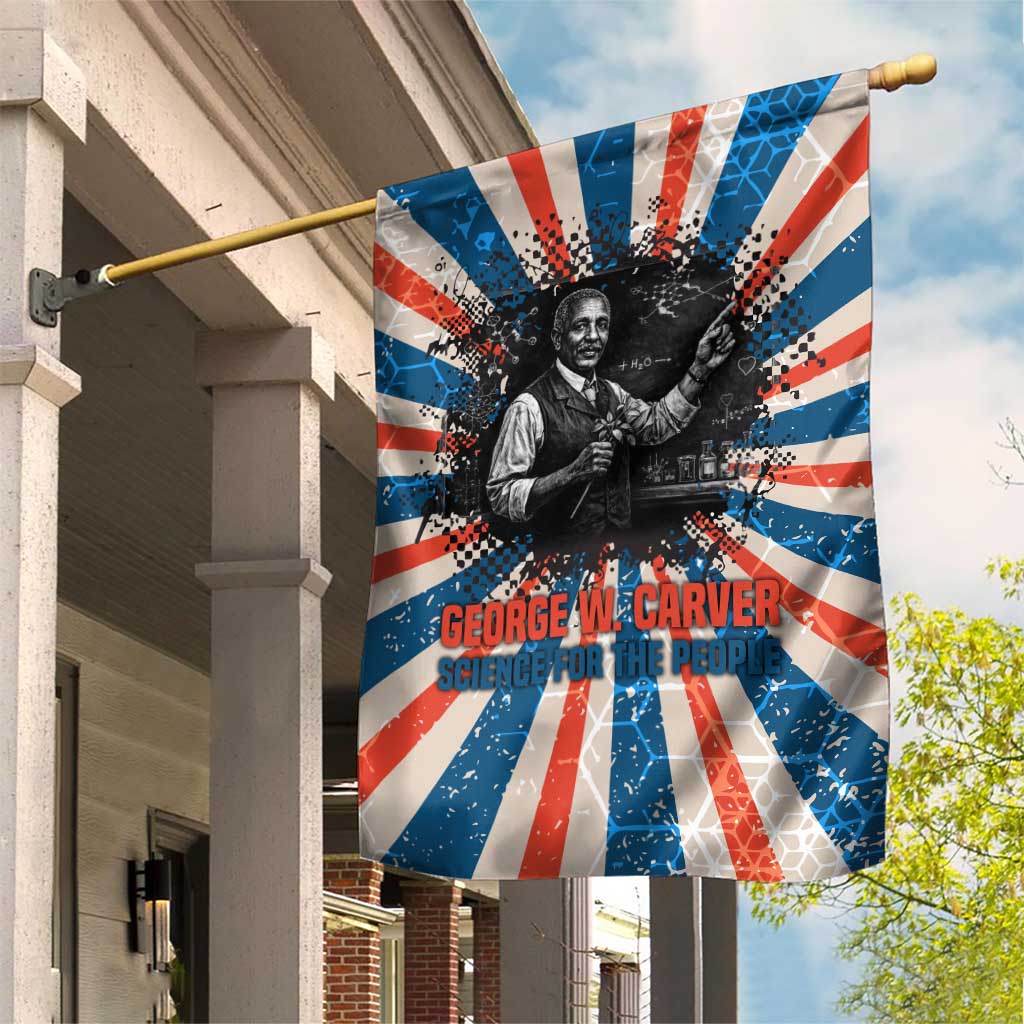 George Washington Carver Garden Flag with Science Teaching Scene, Education Is the Key Quote - Wonder Print Shop