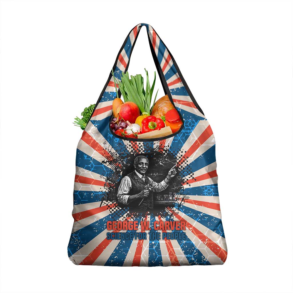 George Washington Carver Grocery Bag with Science Teaching Scene, Education Is the Key Quote - Wonder Print Shop