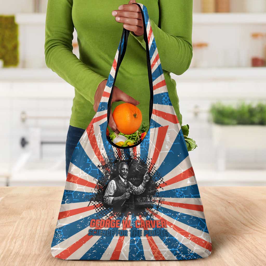 George Washington Carver Grocery Bag with Science Teaching Scene, Education Is the Key Quote - Wonder Print Shop