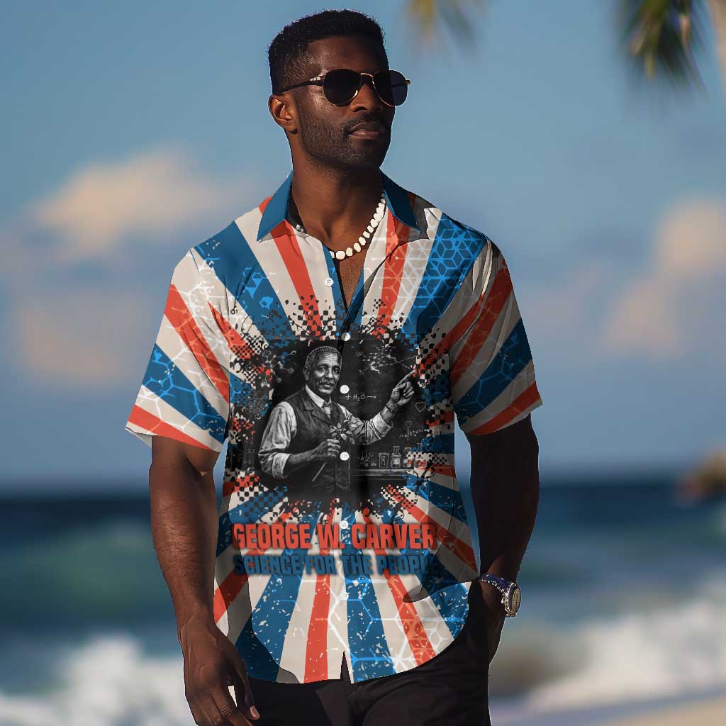 George Washington Carver Hawaiian Shirt with Science Teaching Scene, Education Is the Key Quote - Wonder Print Shop
