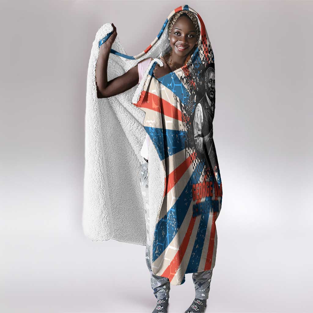 George Washington Carver Hooded Blanket with Science Teaching Scene, Education Is the Key Quote - Wonder Print Shop