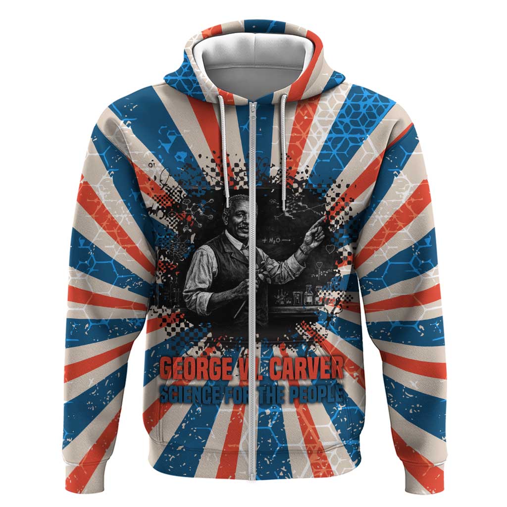George Washington Carver Hoodie with Science Teaching Scene, Education Is the Key Quote - Wonder Print Shop