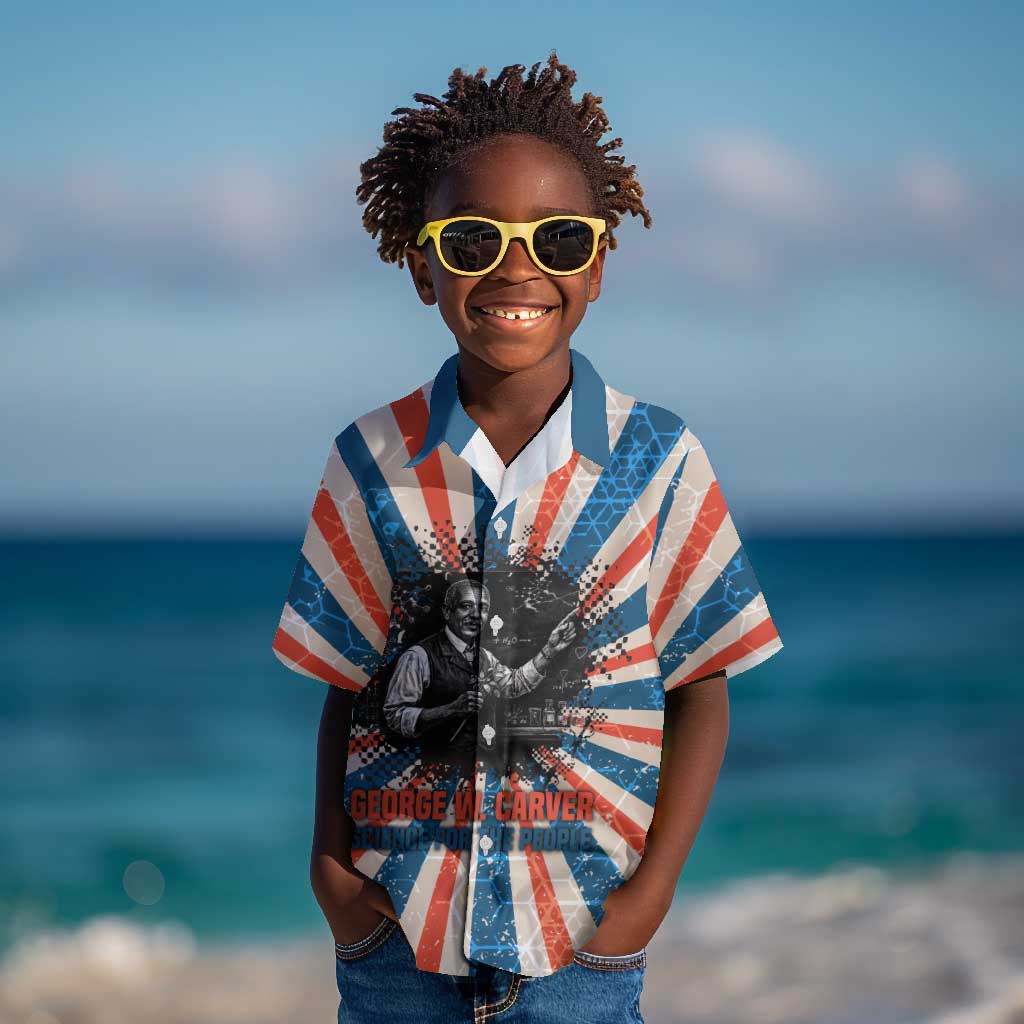 George Washington Carver Kid Hawaiian Shirt with Science Teaching Scene, Education Is the Key Quote - Wonder Print Shop