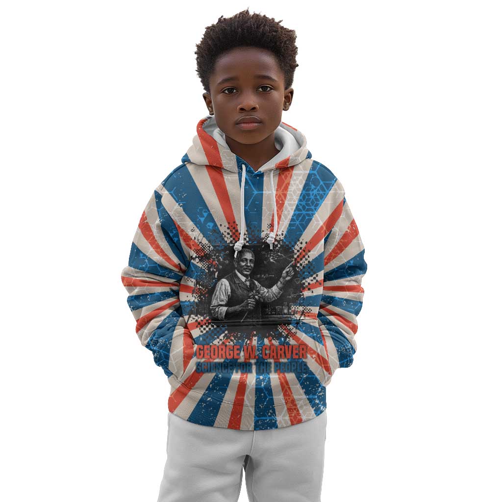 George Washington Carver Kid Hoodie with Science Teaching Scene, Education Is the Key Quote - Wonder Print Shop