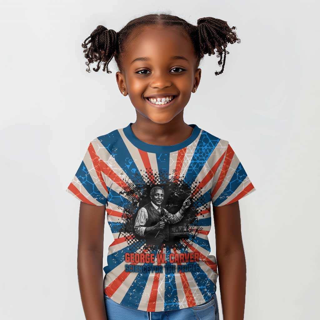 George Washington Carver Kid T shirt with Science Teaching Scene, Education Is the Key Quote - Wonder Print Shop