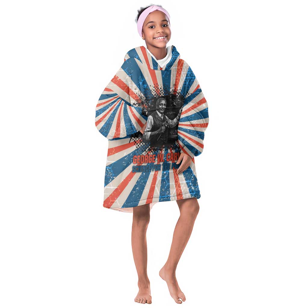 George Washington Carver Kid Wearable Blanket Hoodie with Science Teaching Scene, Education Is the Key Quote - Wonder Print Shop