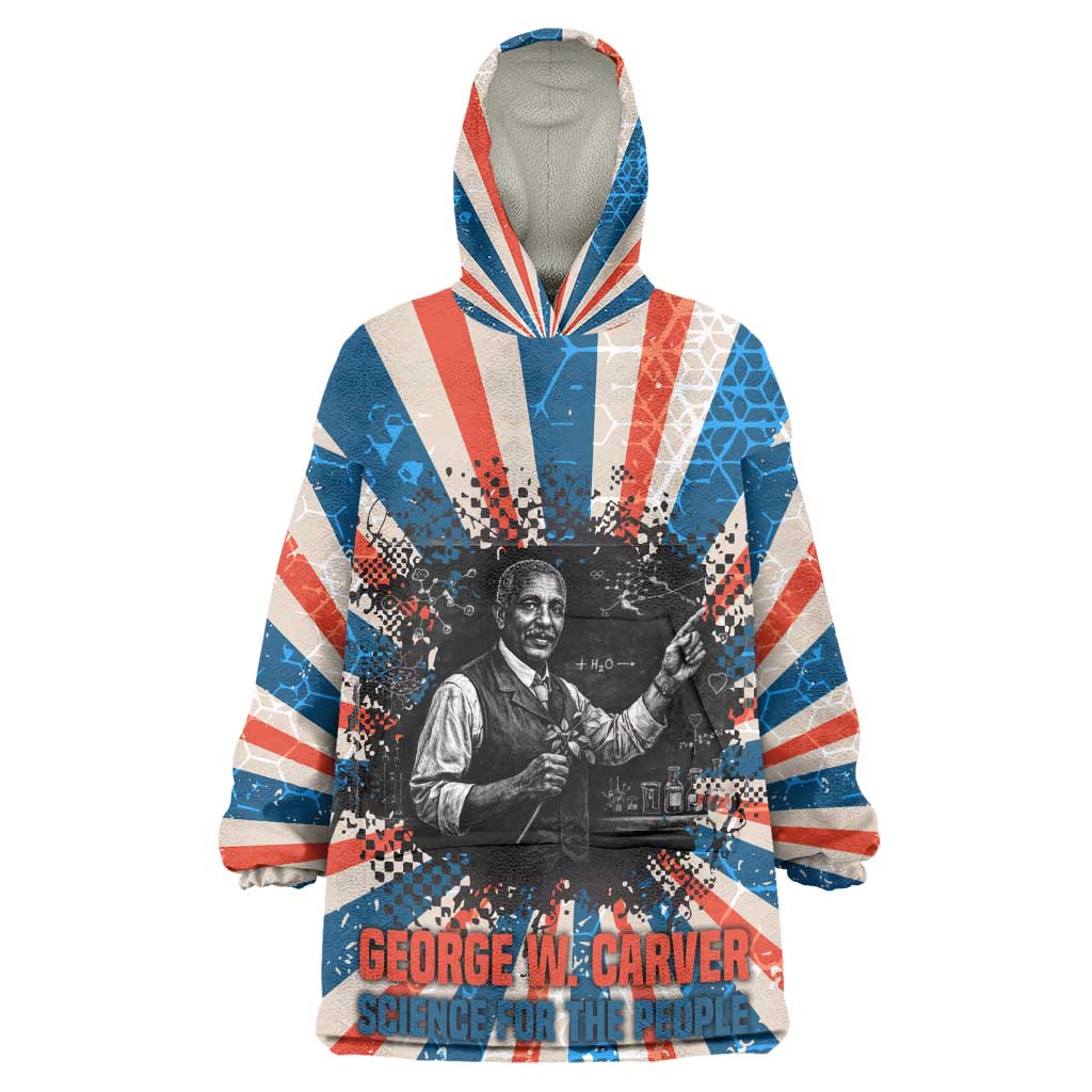 George Washington Carver Kid Wearable Blanket Hoodie with Science Teaching Scene, Education Is the Key Quote - Wonder Print Shop