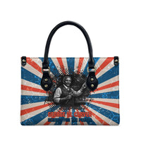 George Washington Carver Leather Bag with Science Teaching Scene, Education Is the Key Quote - Wonder Print Shop