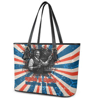 George Washington Carver Leather Tote Bag with Science Teaching Scene, Education Is the Key Quote - Wonder Print Shop