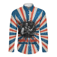 George Washington Carver Long Sleeve Button Shirt with Science Teaching Scene, Education Is the Key Quote - Wonder Print Shop