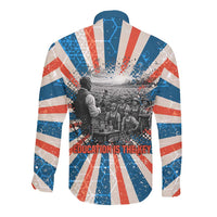George Washington Carver Long Sleeve Button Shirt with Science Teaching Scene, Education Is the Key Quote - Wonder Print Shop