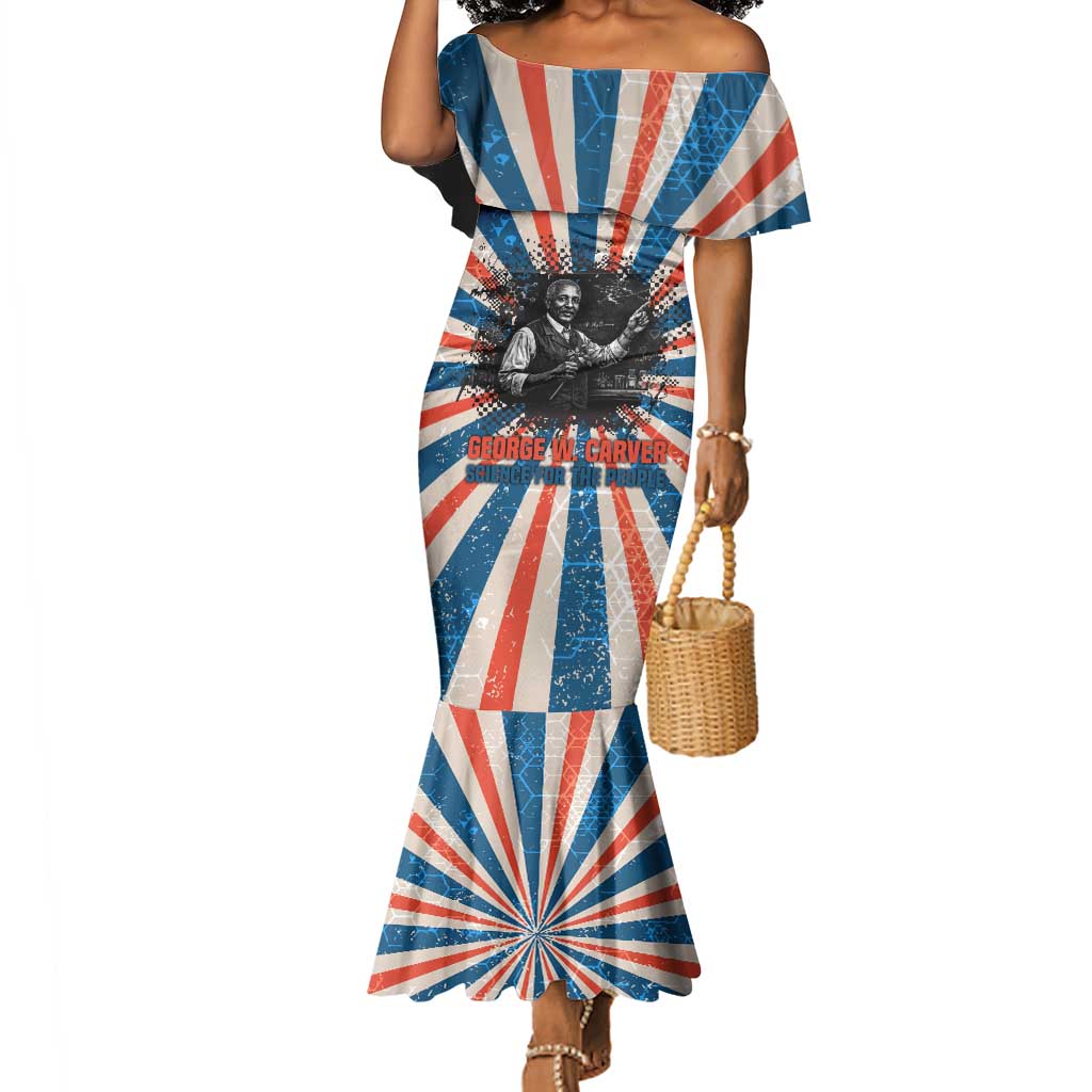 George Washington Carver Mermaid Dress with Science Teaching Scene, Education Is the Key Quote - Wonder Print Shop