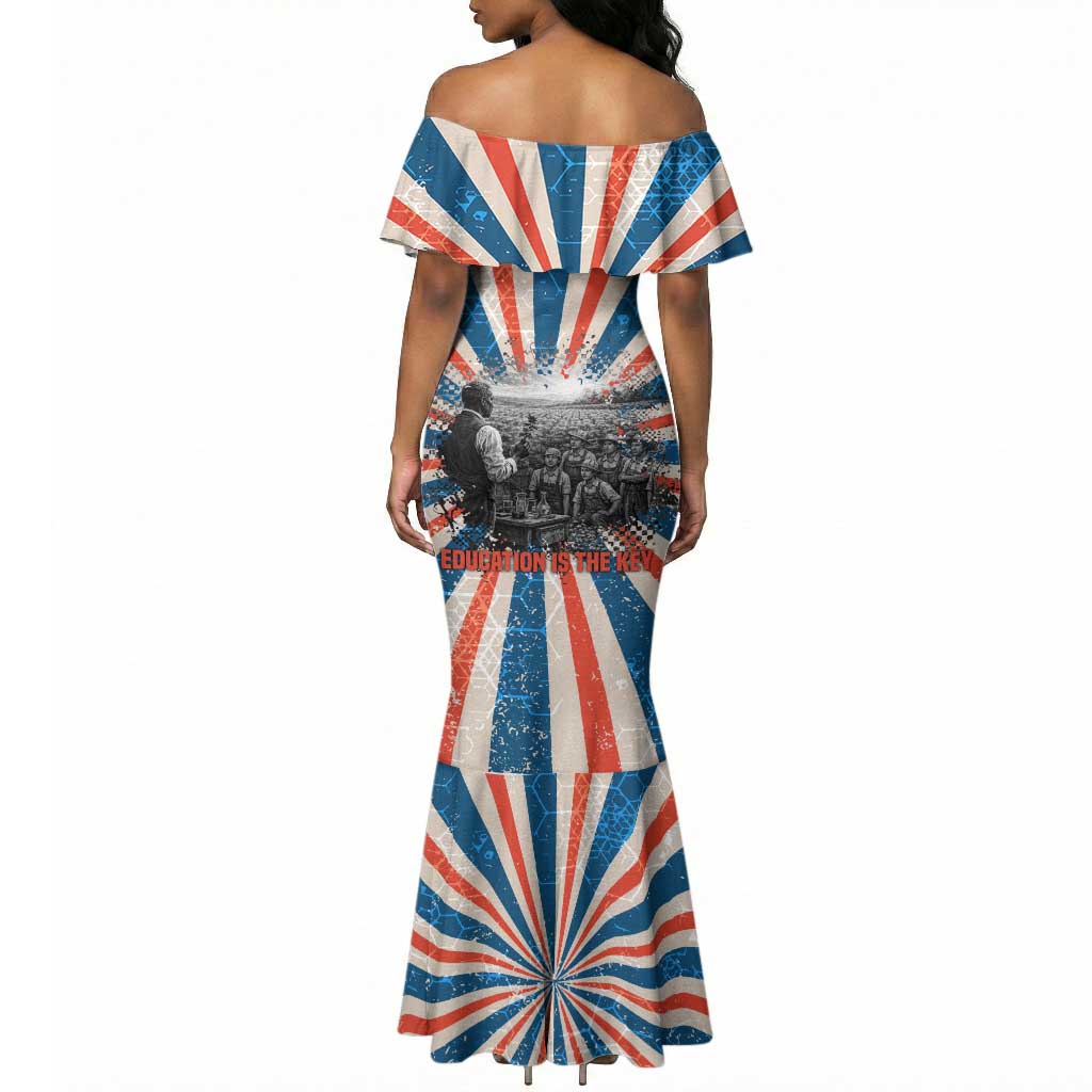 George Washington Carver Mermaid Dress with Science Teaching Scene, Education Is the Key Quote - Wonder Print Shop