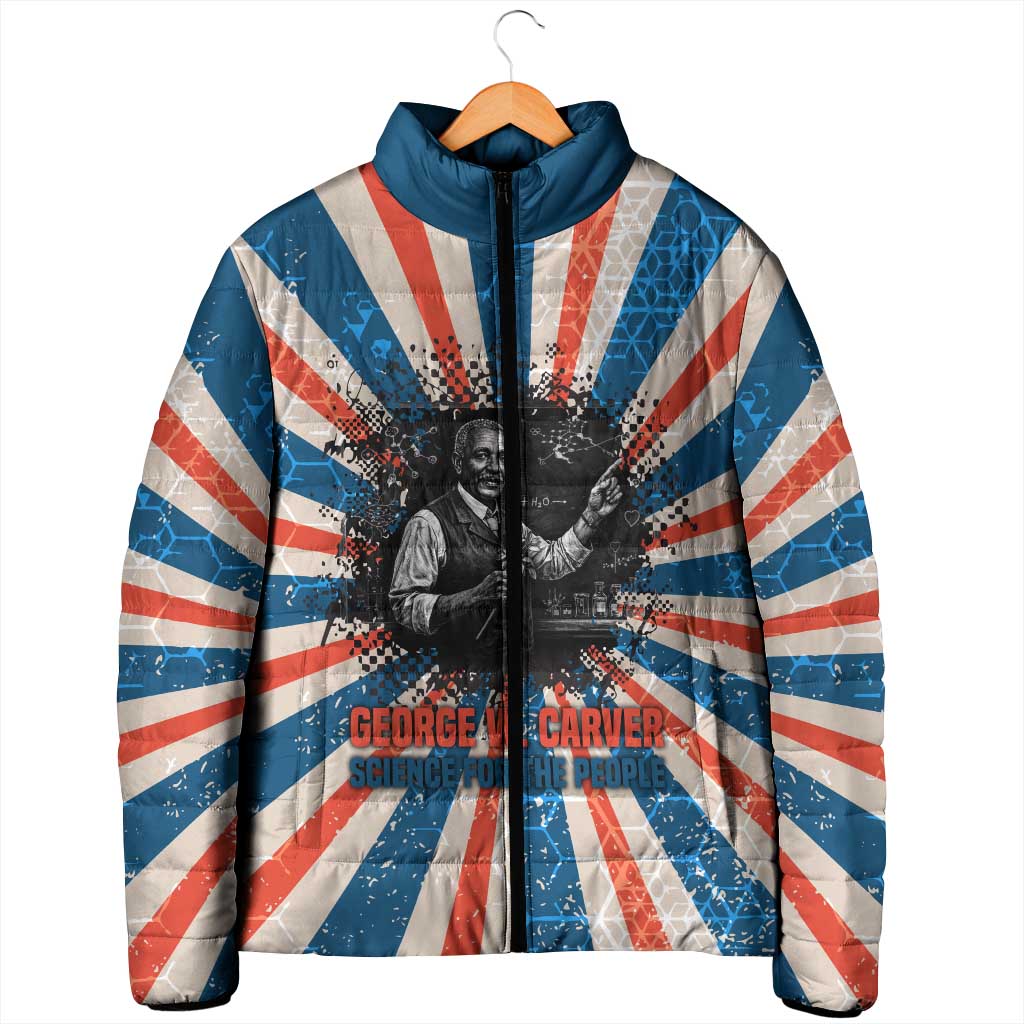 George Washington Carver Padded Jacket with Science Teaching Scene, Education Is the Key Quote - Wonder Print Shop