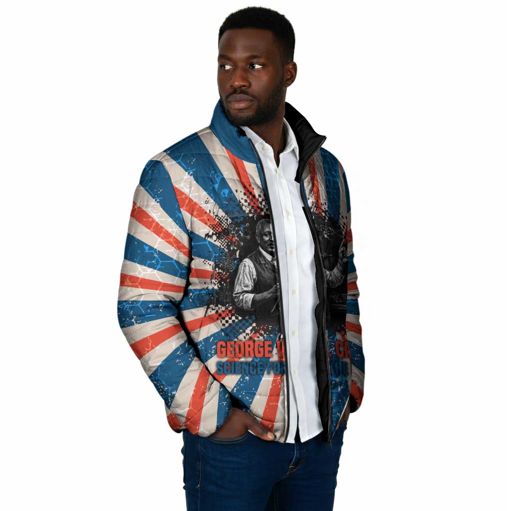 George Washington Carver Padded Jacket with Science Teaching Scene, Education Is the Key Quote - Wonder Print Shop