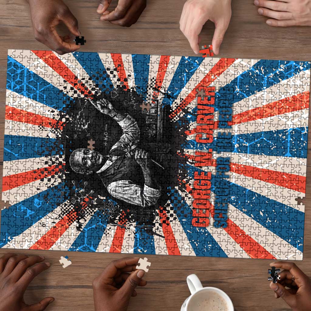 George Washington Carver Puzzle with Science Teaching Scene, Education Is the Key Quote - Wonder Print Shop