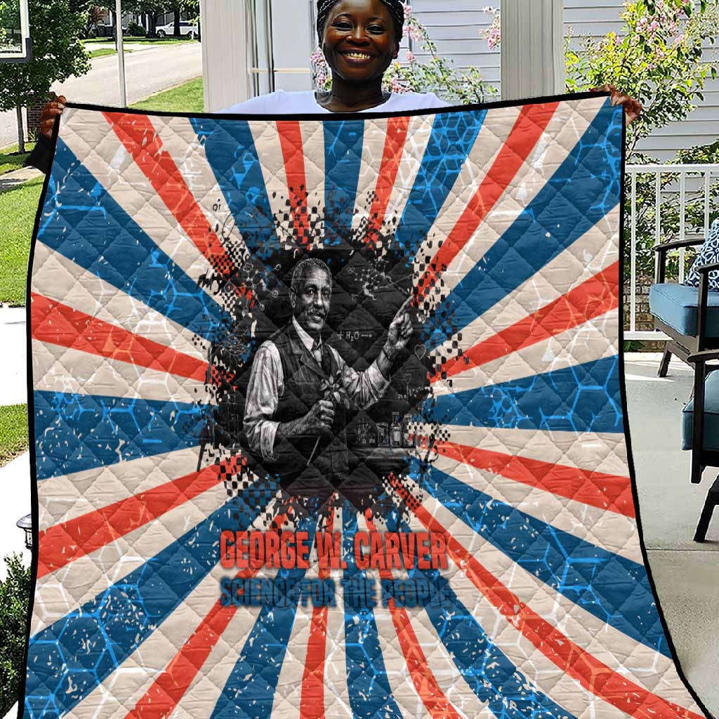 George Washington Carver Quilt with Science Teaching Scene, Education Is the Key Quote - Wonder Print Shop
