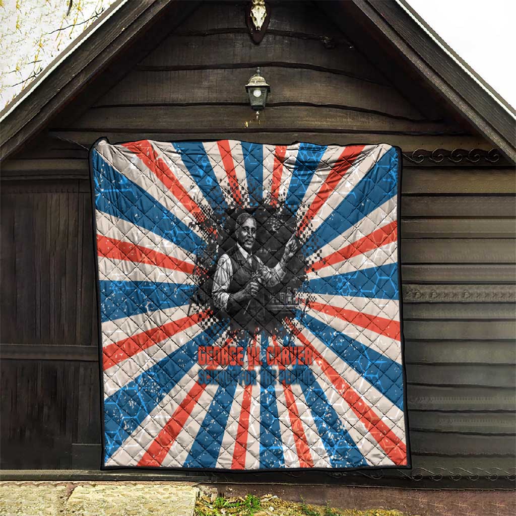 George Washington Carver Quilt with Science Teaching Scene, Education Is the Key Quote - Wonder Print Shop