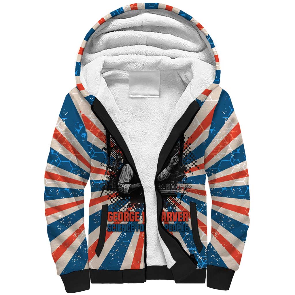 George Washington Carver Sherpa Hoodie with Science Teaching Scene, Education Is the Key Quote - Wonder Print Shop