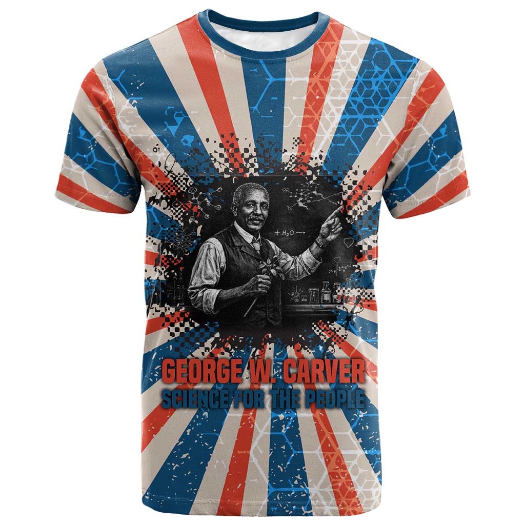 George Washington Carver T shirt with Science Teaching Scene, Education Is the Key Quote - Wonder Print Shop