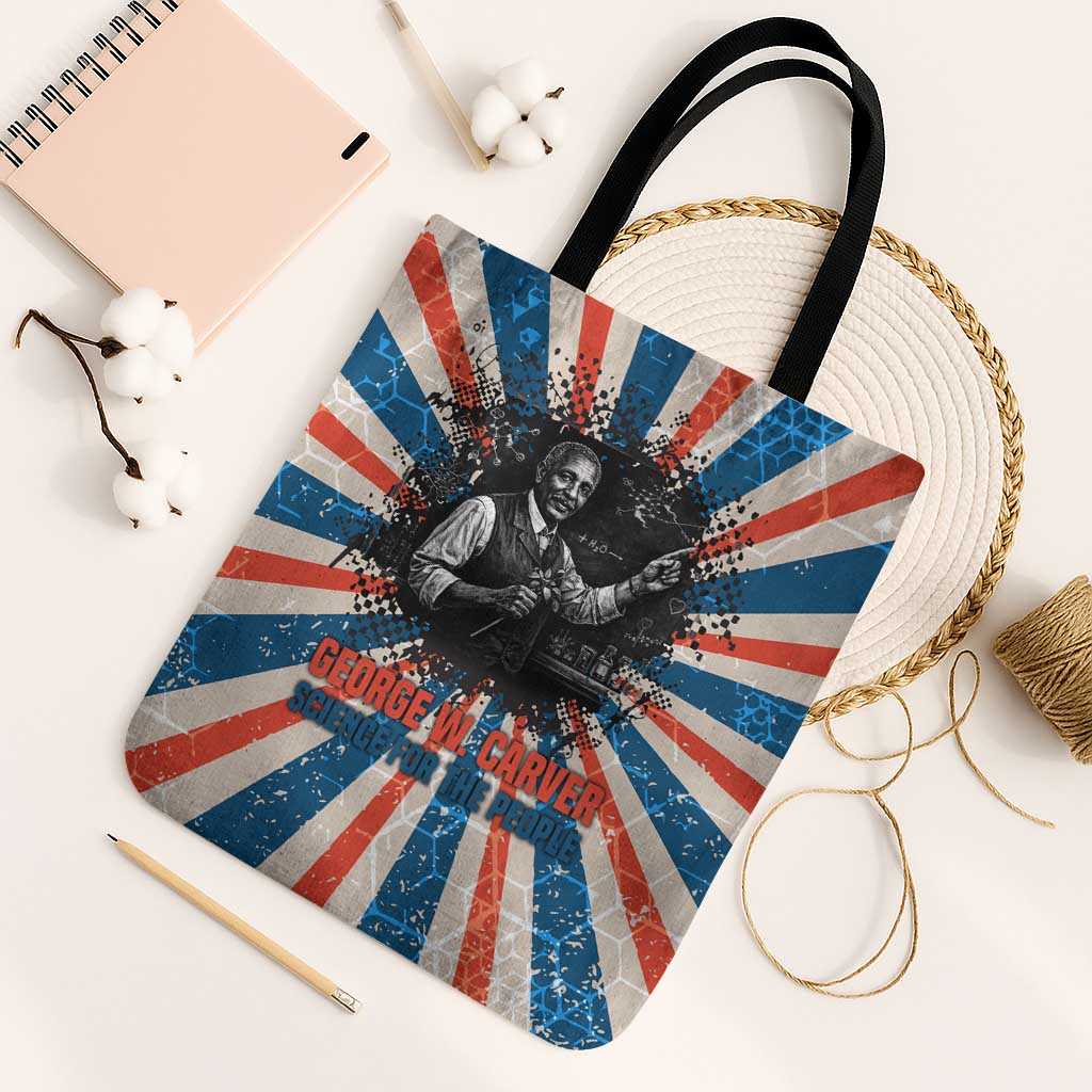 George Washington Carver Tote Bag with Science Teaching Scene, Education Is the Key Quote - Wonder Print Shop