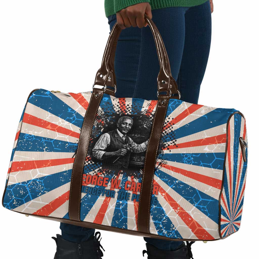 George Washington Carver Travel Bag with Science Teaching Scene, Education Is the Key Quote - Wonder Print Shop