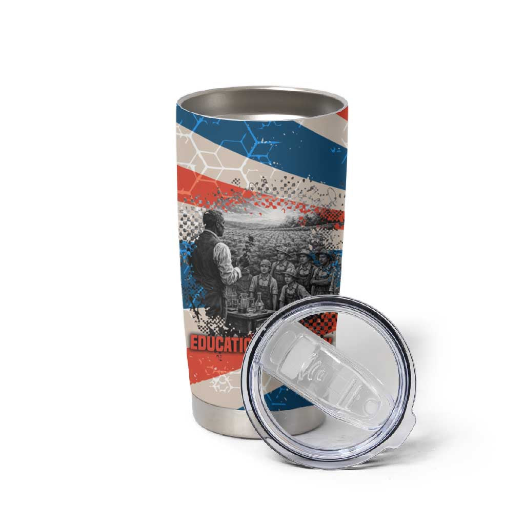 George Washington Carver Tumbler Cup with Science Teaching Scene, Education Is the Key Quote - Wonder Print Shop