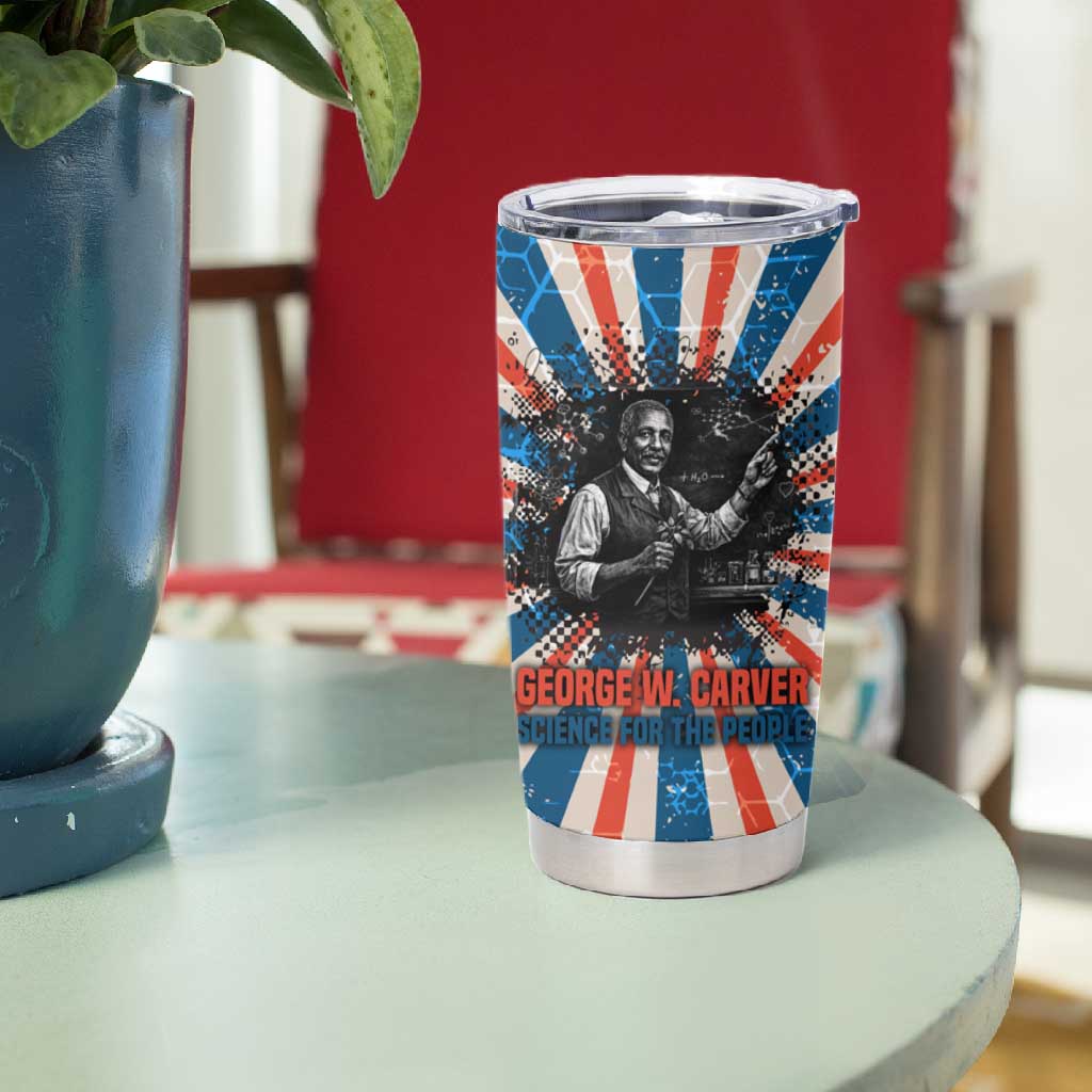 George Washington Carver Tumbler Cup with Science Teaching Scene, Education Is the Key Quote - Wonder Print Shop