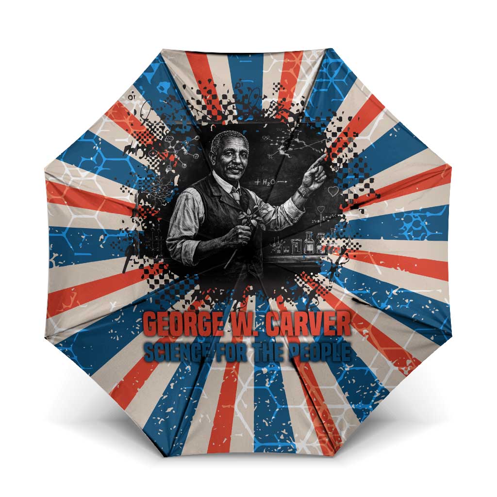 George Washington Carver Umbrella with Science Teaching Scene, Education Is the Key Quote - Wonder Print Shop