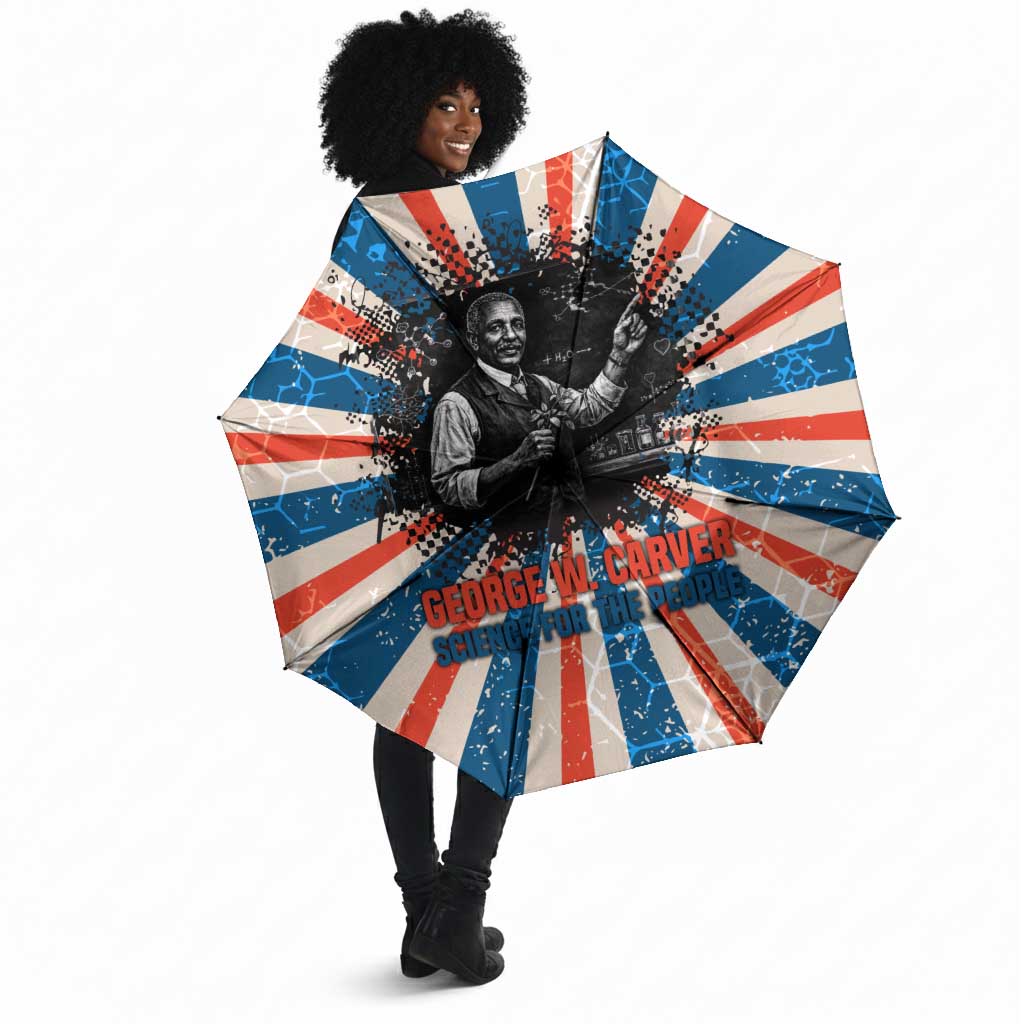 George Washington Carver Umbrella with Science Teaching Scene, Education Is the Key Quote - Wonder Print Shop