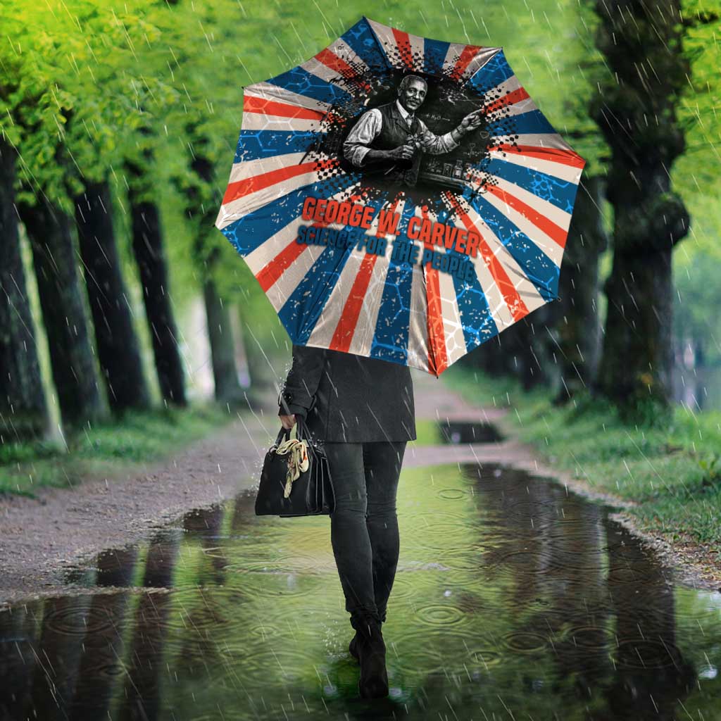 George Washington Carver Umbrella with Science Teaching Scene, Education Is the Key Quote - Wonder Print Shop
